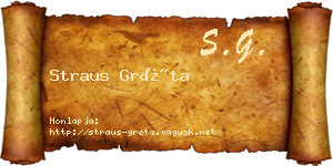 Straus Gréta névjegykártya
